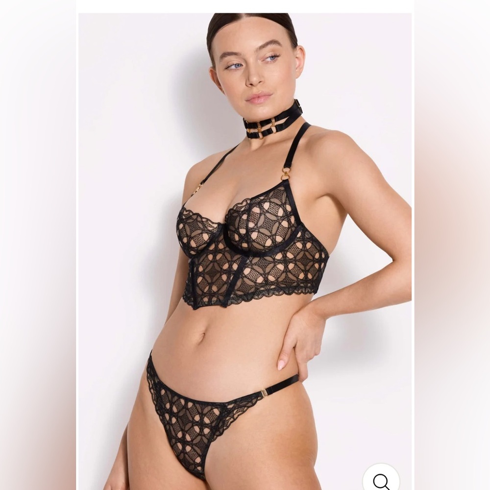 Bordelle luxury alta thong and alta bodice bra matching set